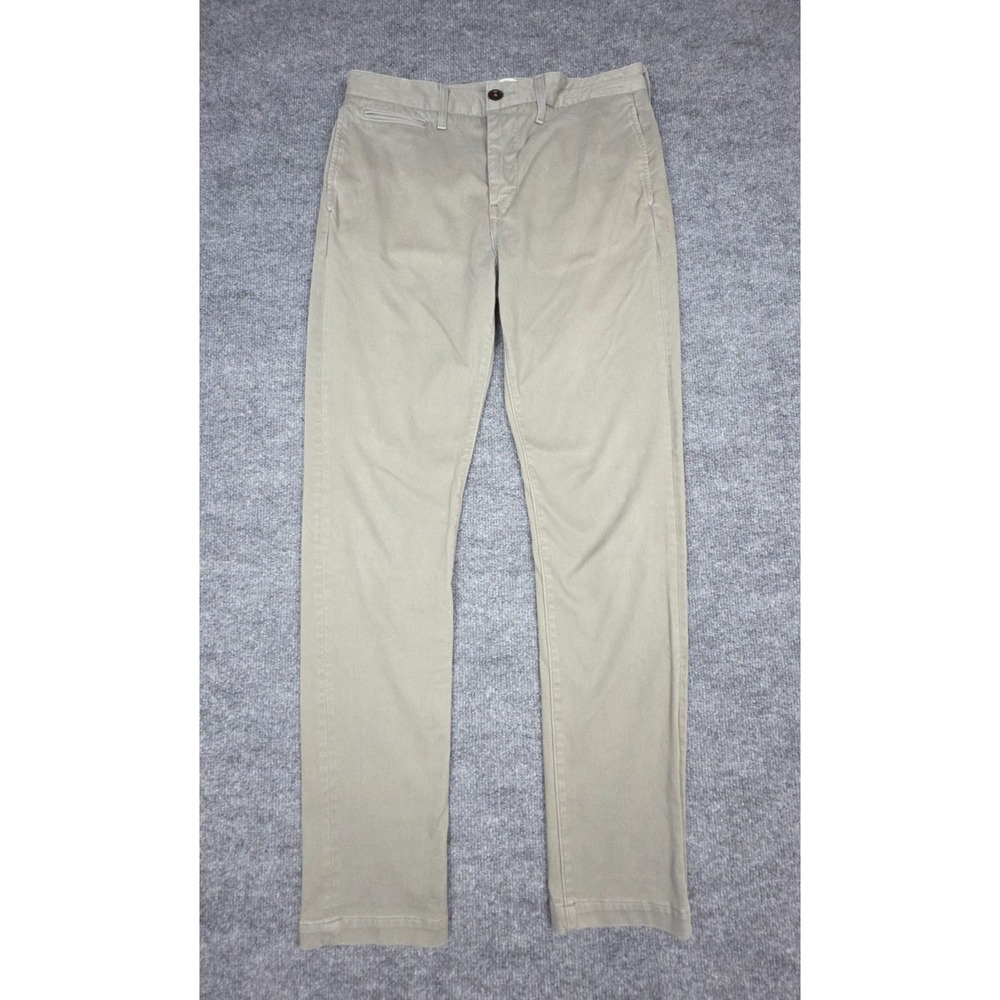 Hiroshi KATO Pants Axe Slim Chino Men's 31 x 29 Sage Green Stretch USA*